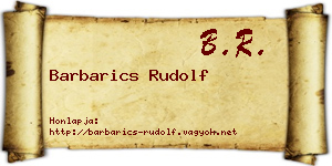 Barbarics Rudolf névjegykártya
