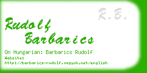 rudolf barbarics business card